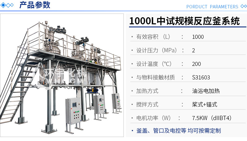 1000L不銹鋼成套反應系統
